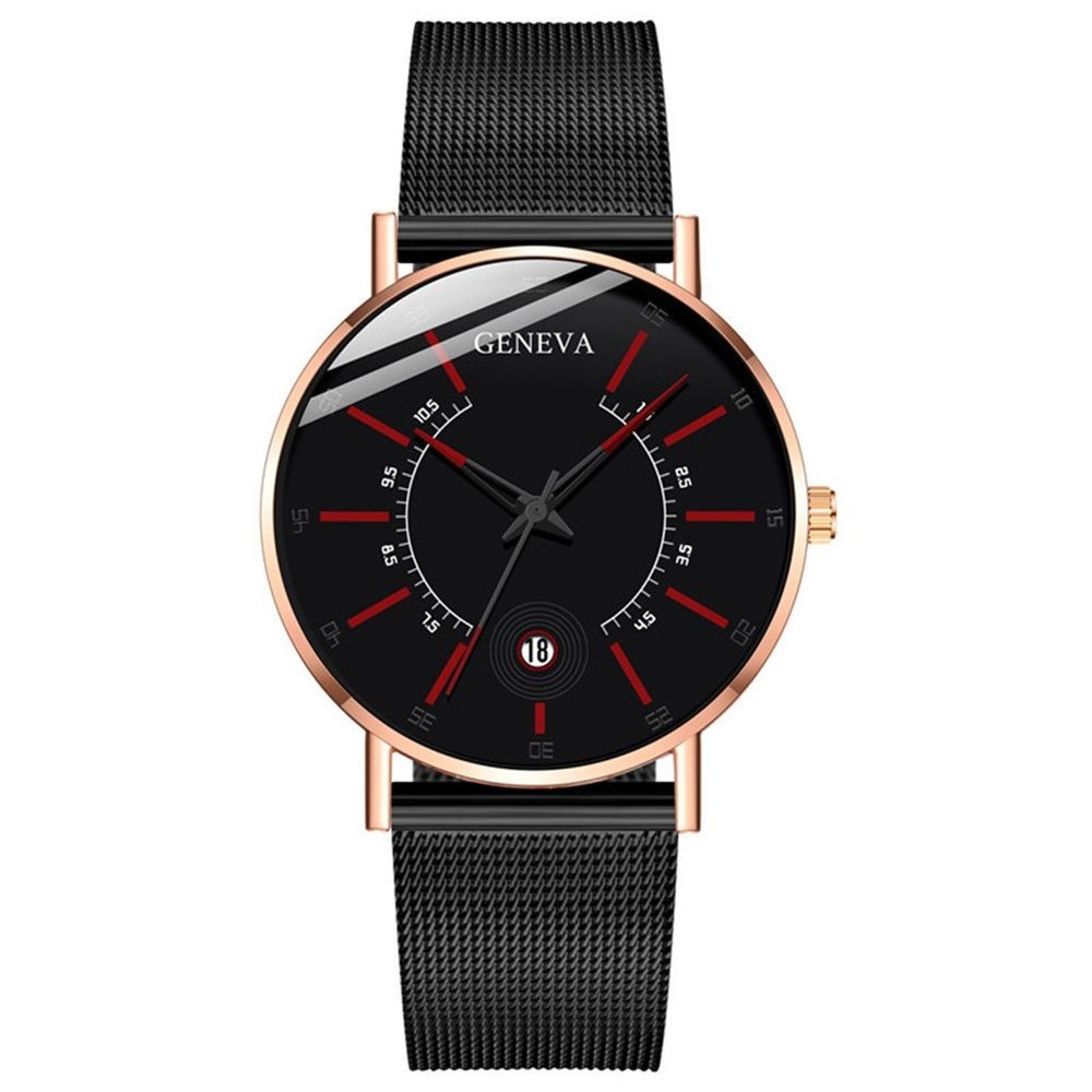 Stainless Steel Geneva Luxury Calendar Watch NWT